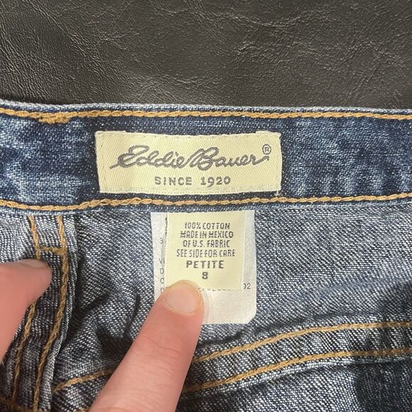 Eddie Bauer Vintage Maxi Denim Skirt Front Slit 90s Y2K Womens Size 8 Petite - Picture 5 of 7